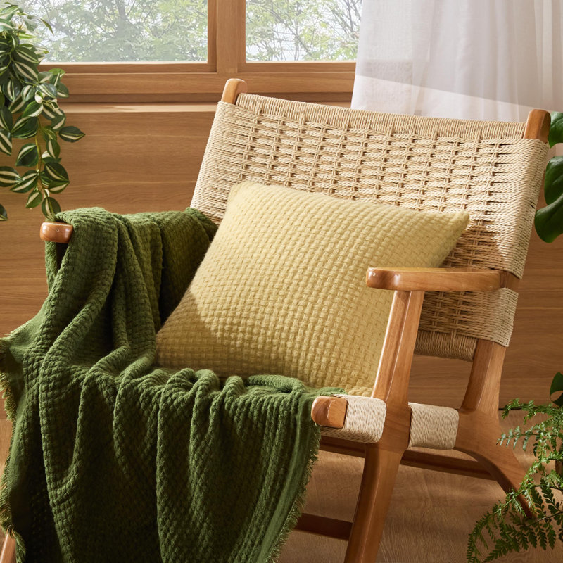 Housses de coussin en jacquard à carreaux, Jaune