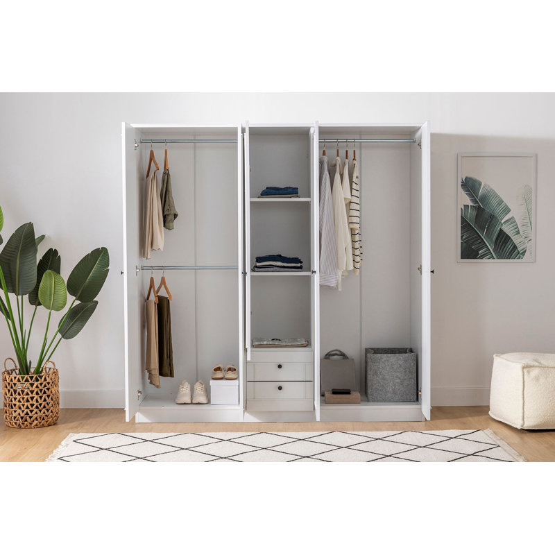 Estrada 5 Door Manufactured Wood Wardrobe, 178cm H x 175cm W x 52cm D