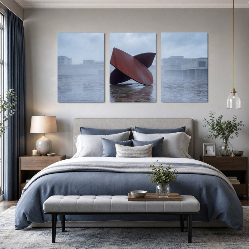 Ensemble de 3 toiles d'art rouillées, H 24 po x l 16 po x 3 pièces