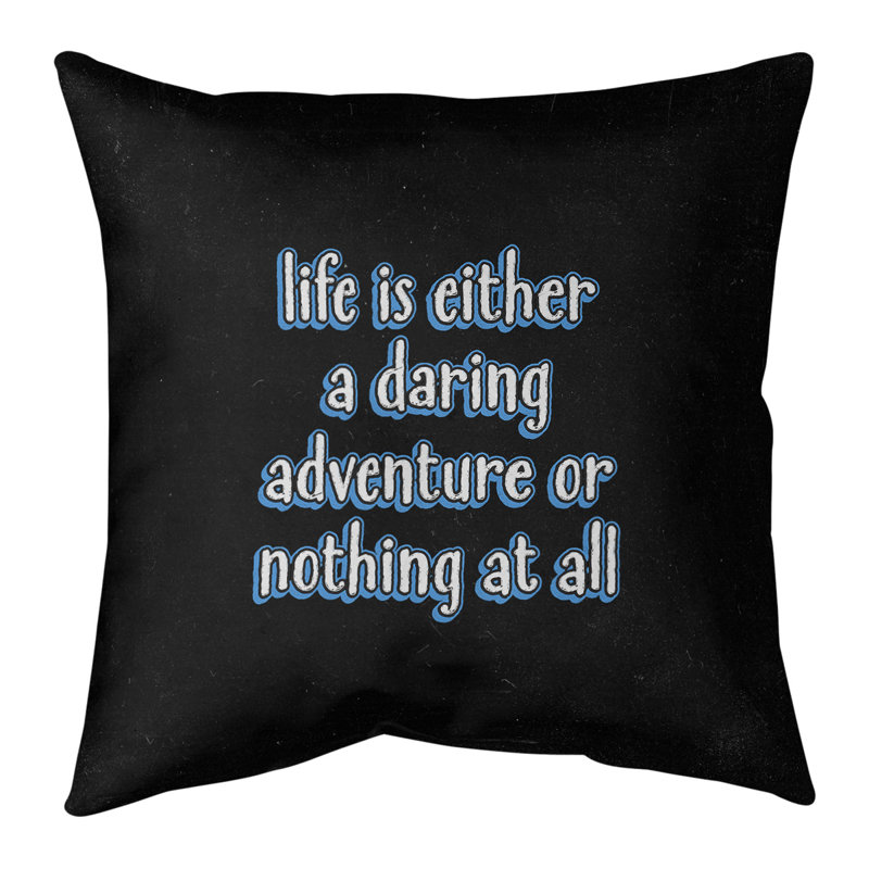 Coussin Life Life, 14 po x 14 po, Bleu, Housse de coussin seulement - sans coussin