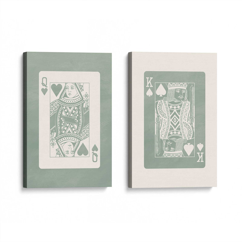 Ensemble de 2 cartes grand et grand sauge, H 37 po x l 64 po, Toile tendue