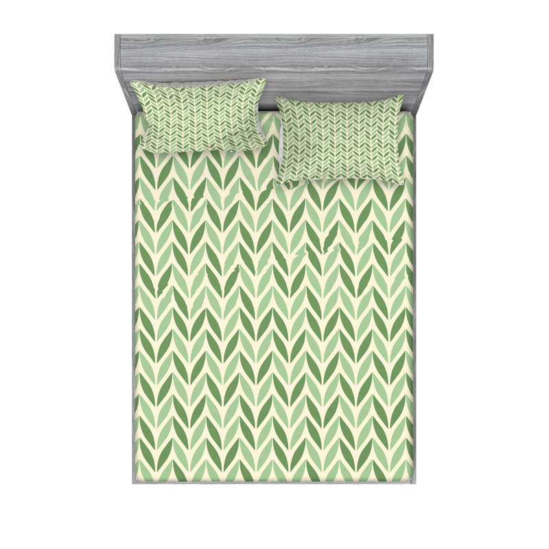 Microfiber Chevron Sheet Set, Full/Double Sheet Set with Fitted Sheet