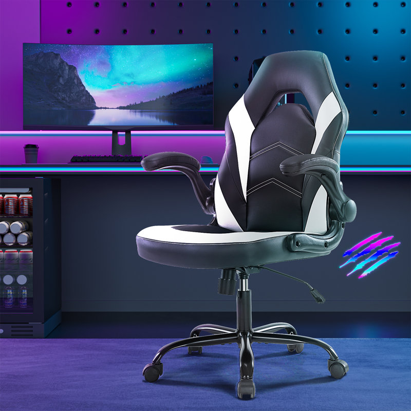  PU Leather Ergonomic Office Chair Swivel Computer Gaming Chair With Lumbar Support