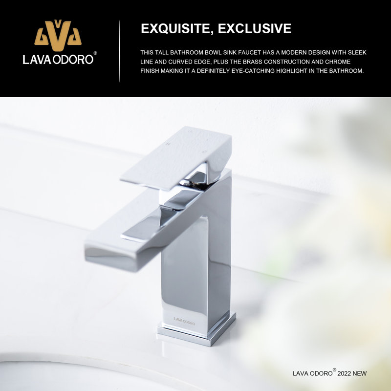 Single-handle Bathroom Faucet with Drain Assembly, Chrome