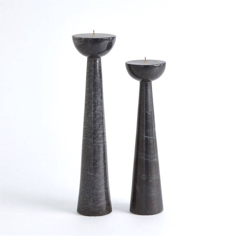 Round Top Candle Stand, Black, 17" H x 4.5" W x 4.5" D