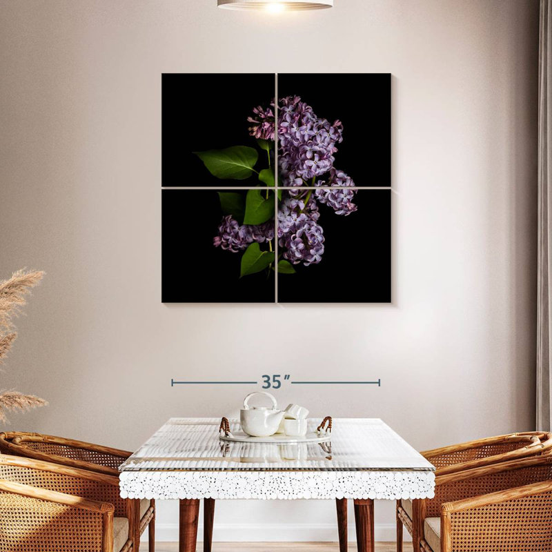 Harnek lilas dans le noir, H 38 po x l 38 po