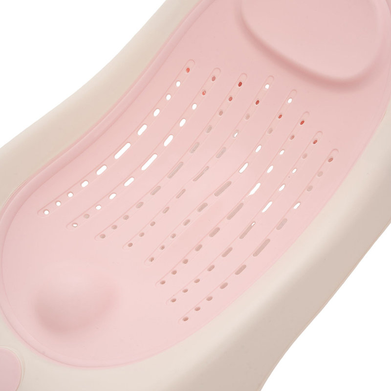 Foldable Non-Slip Baby Bath Support with LED Temperature Display, Pink