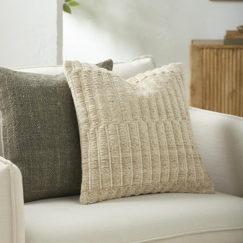 Coussin Monacizzo, Polyester, Tanné, Carré 22 po