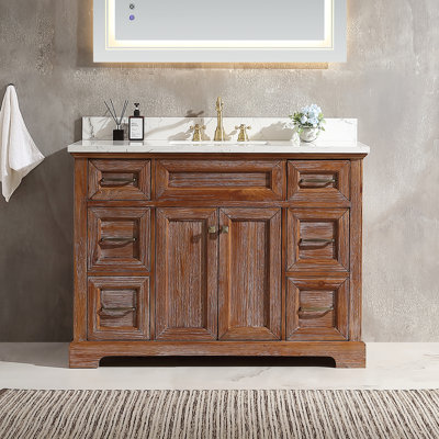 Jadarrien 48'' Single Bathroom Vanity Set With Engineered Culture Stone White Top