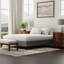 Structure de lit pleine grandeur noire et grise, une base pour tout matelas standard, conception compacte, facile à monter sans outils en gris, matelas de soutien intégrés, pratique, peut supporter 1000 lb-1563684507