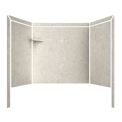 FlexStone Elite 60"W x 32"D x 60"H Alcove Bathtub Surround in Calabria