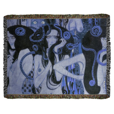 Jeté en coton gustav klimt, beethoven frise