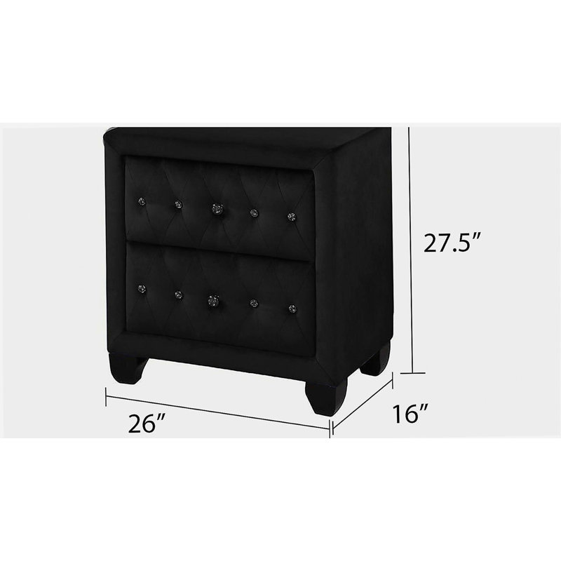 Sophia Modern style Night Stand Made With Wood In Black same asG150108575 (NJ inventory)