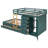 Full Size Bunk Bed with 2 Large & 5 Small Drawers, Small Wardrobe, Modern Storage Bunk Bed, MDF & Solid Wood, Morandi Green-222677631
