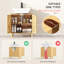 HOMCOM Under Sink Bathroom Cabinet Bamboo Freestanding Slat Doors Natural
