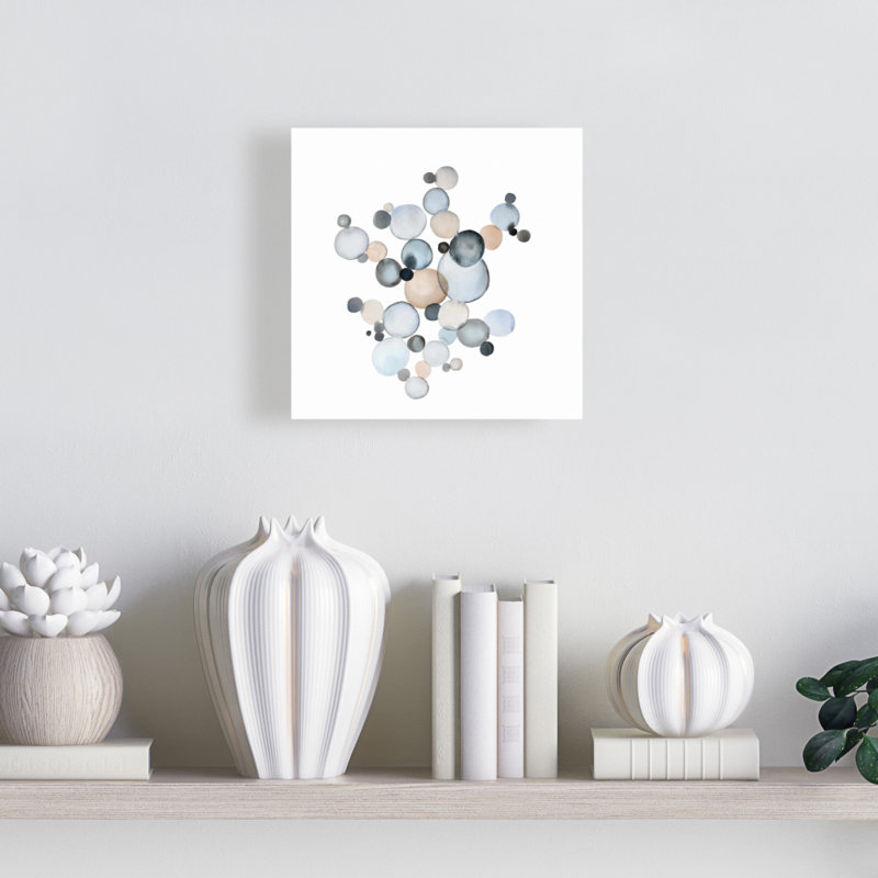 Grayish Bubbles Abstract Minimalist Canvas - Bedroom Decor