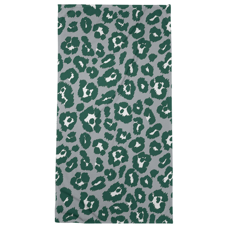 Lucida Bath Towel, Polyester/Cotton Blend, Gray/White/Hunter Green