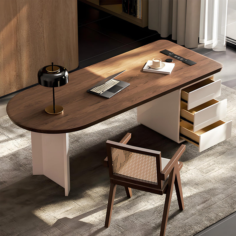 Bureau de luxe rétro de style crème rétro, H 29,53 po x l 70,87 po x P 31,5 po