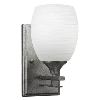 Uptowne Wall Sconce Shown With 5” White Linen Glass