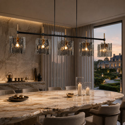 Éclairage pour îlot de cuisine surdimensionné à 5 lumières de 63 po de largeur