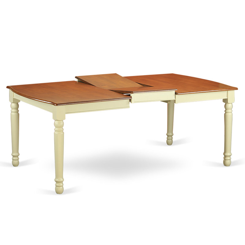 Ensemble de meubles de salle à manger 7 pièces comprenant une table de cuisine rectangulaire avec rallonge papillon et 6 chaises de salle à manger, 42 po x 78 po, babeurre et cerise