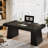 55" Modern Executive Desk, Wooden Office Computer Desk Conference Table with Double Pedestal for Home Office-1047338367
