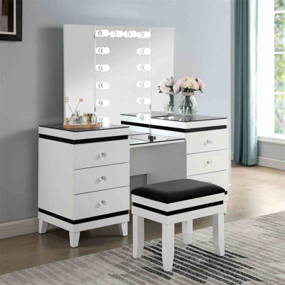 Ensemble de meuble-lavabo 1 pièce 3 pièces de style contemporain avec miroir en verre noir et 14 pièces