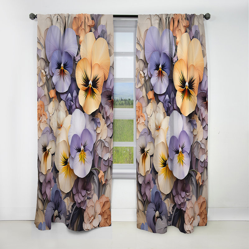 Rideau Calmar - Pansies, L 52 po x L 120 po