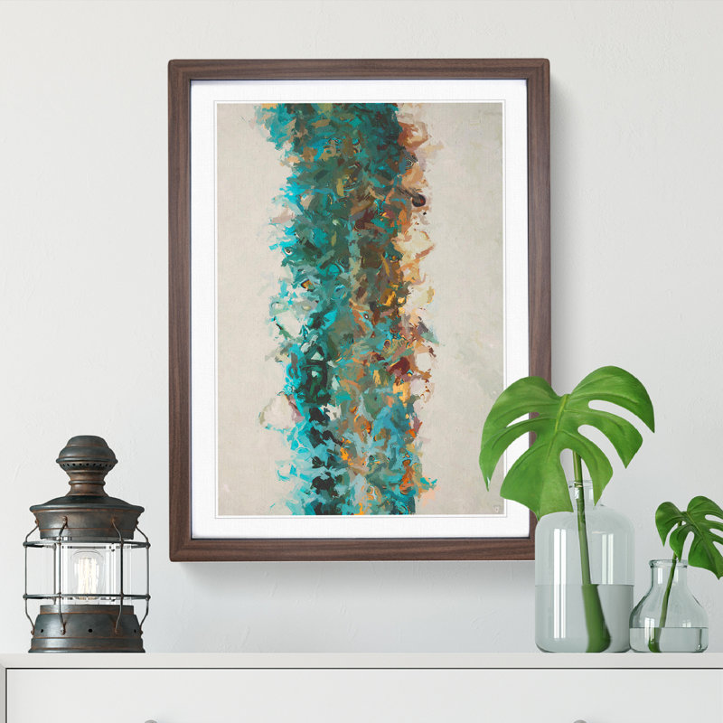 Willow Abstract - Single Picture Frame Painting, 34cm H x 25cm W x 2cm D, Brown Framed