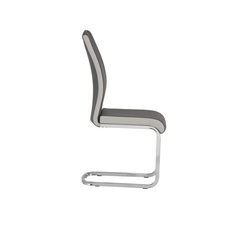 Donovan Upholstered Metal Side Chair in Grey
