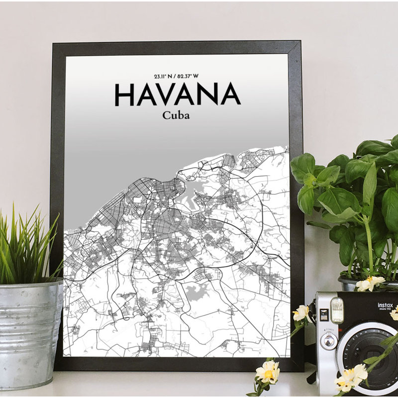 Havana City Map - No Frame Print, 43.2cm H x 27.9cm W x 0.1cm D