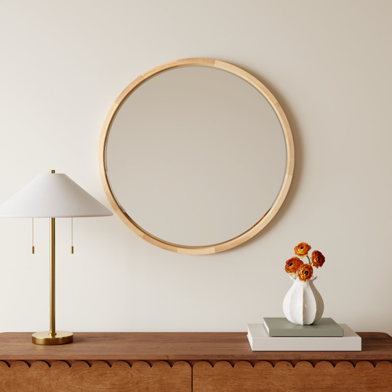 Glover Solid Wood Mirror, 30" x 30", Natural