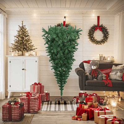Arbre de Noël artificiel à l'envers avec support