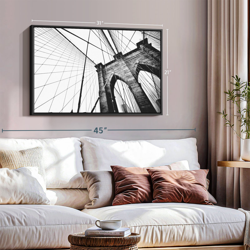 «Brooklyn Suspension Bridge Wall Art», H 21 po x l 31 po