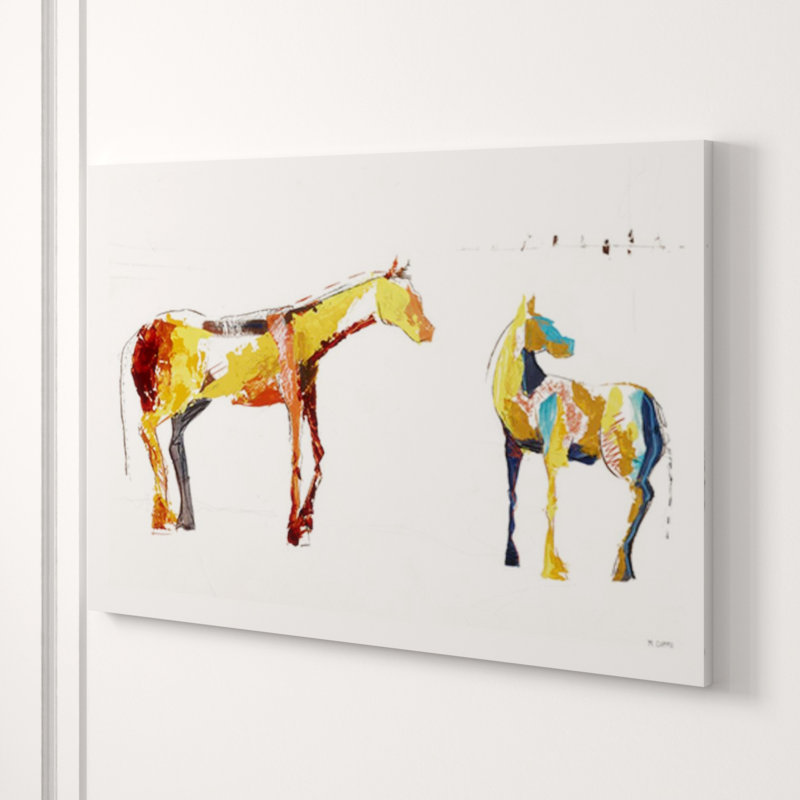 Painted Horses Family Print by Milton Coppo, 47" H x 71" W, Glass Coat