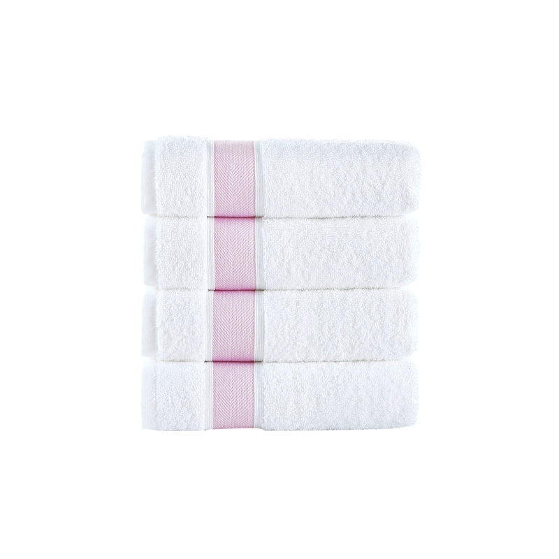 Brooks Brothers Ottoman Rolls Hand Towels, Pink