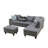Opal Grey Linen Right-Facing Sectional 3-Piece Sofa Living Room Sofa Set-21593955