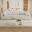 Siège profond 118 en velours côtelé blanc 118,2 po - avec coussins amovibles, double couche, sans assemblage, bricolage pour appartement, rembourrage en plumes de luxe, coussin à technologie de compression haute densité, conception en couches, conférence-1407162371-1407162369