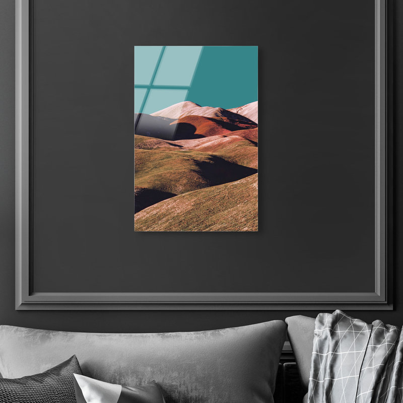 Mountains Over Turquoise Sky Print by Oliver Gal, 10"H x 15"W, High-Gloss Acrylic Print
