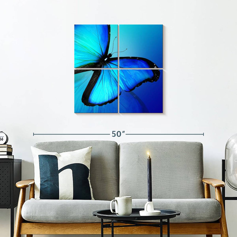 Brampt brillant Morpho papillon, H 26 po x l 26 po