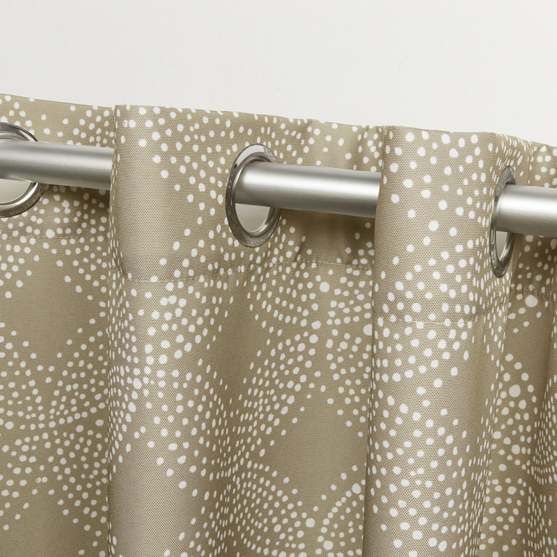 Tommy Bahama Indoor/Outdoor Island Tile Light Filtering Grommet Top Curtain Panel Pair, 54" W x 84" L, Brown