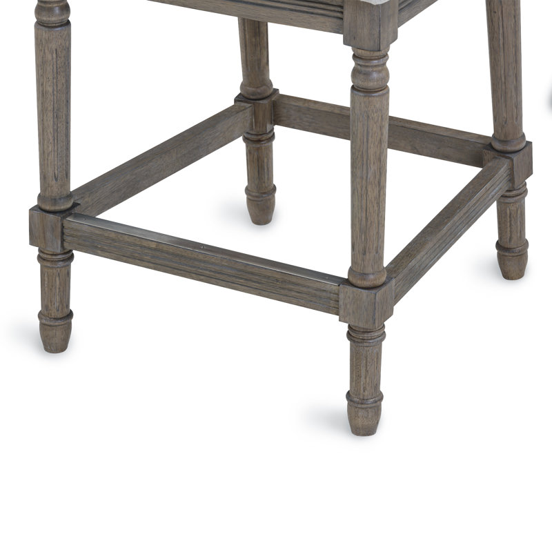 Tabouret rembourré Cionna, Tabouret de bar (siège d'une hauteur de 31 po), Gris patiné