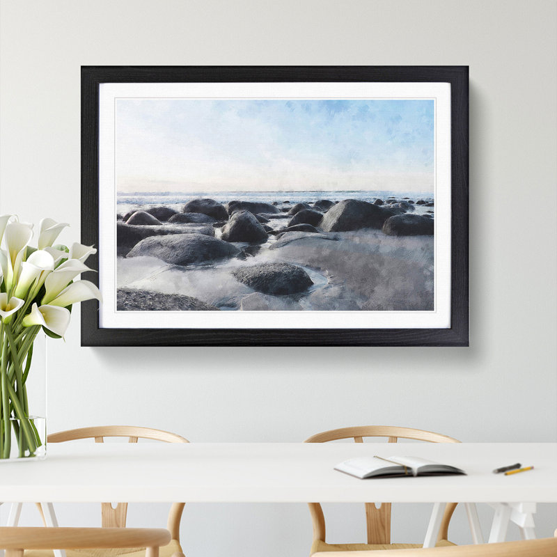 Lofoten Beach in Norway - Picture Frame Photograph Print, Black Framed, 45cm H x 63cm W x 2cm D