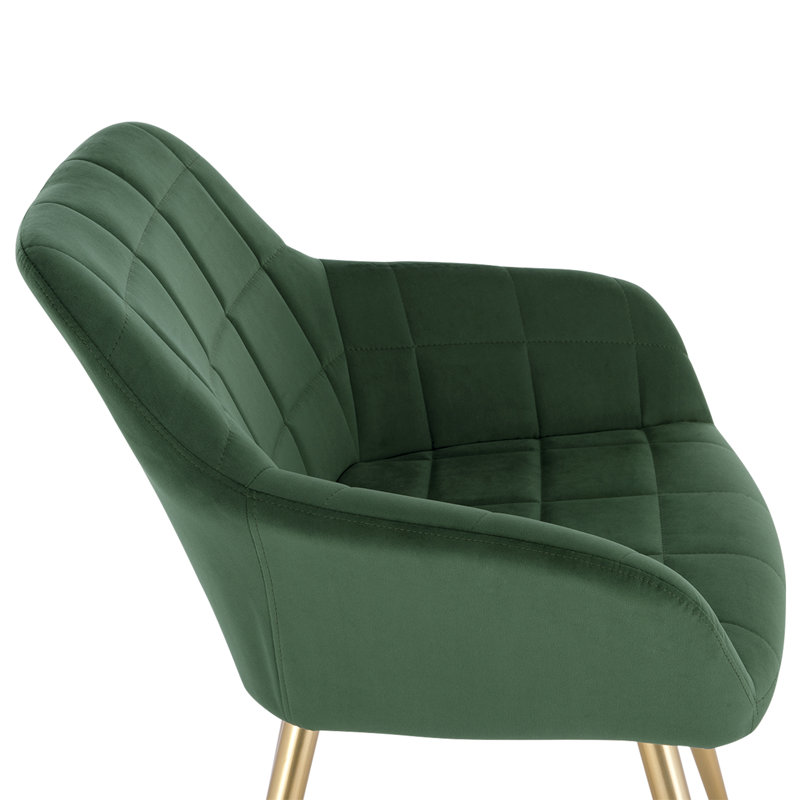 Palumbo Upholstered Dining Chair, Light Green, Gold