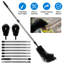 Brosse de nettoyage de gouttière 10,5 pi avec poignée télescopique Nettoyeur de gouttière extensible avec 2 brosses inclinées