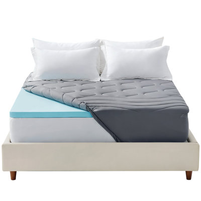 Cooling Foam Mattress Topper Set, Gel-Infused for Cooling Comfort & Pressure Relief