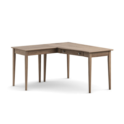 Malani L-Shape Solid Wood Wedge Desk Left