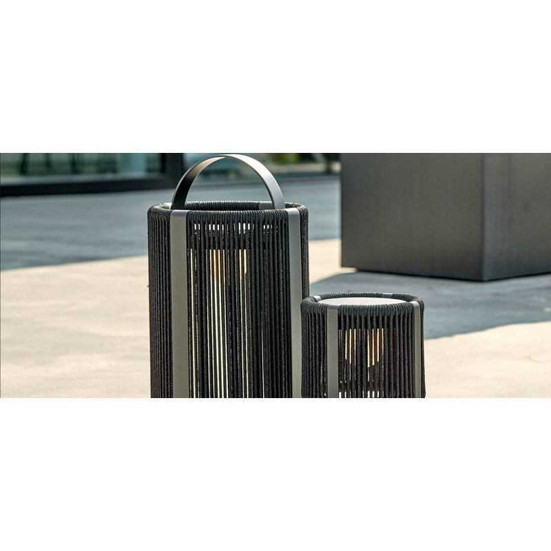 Ropy LED Outdoor Table Lamp, Black/Anthracite