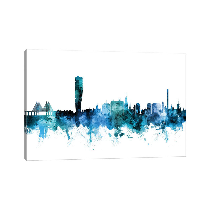 Malmo, Sweden Skyline by Michael Tompsett - 1 Piece Wrapped Canvas Wall Art, 20.32 cm H x 30.48 cm W