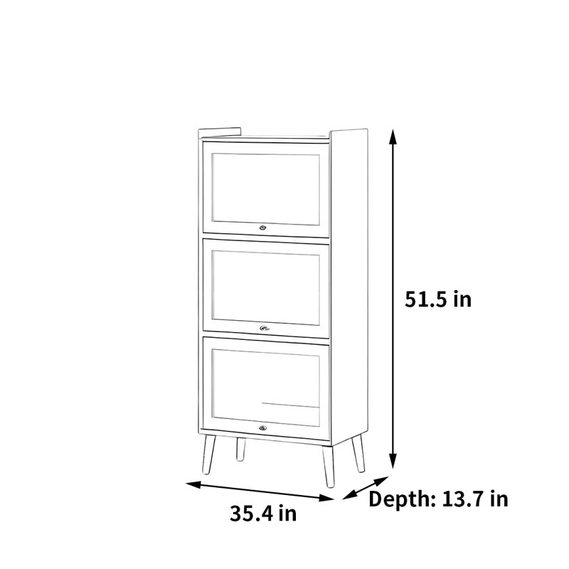 Bibliothèque durable et exquise, (3 tablettes) H 51,5 po x l 35,4 po x P 13,7 po, Brun